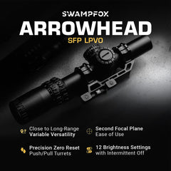 Swampfox Arrowhead locking turrets prevent accidental changes during transport and use
