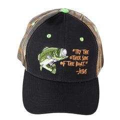 Swanson Fisherman camouflaged hat front view for outdoor comfort