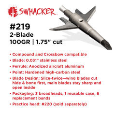 Swhacker crossbow broadheads durable construction with hardened tip and ferrule