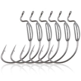 Weighted swimbait hooks 25-piece offset wide-gap jig hooks for soft plastic worms