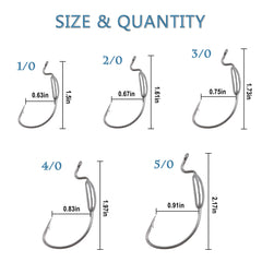 Close-up of sharp point on offset wide-gap worm hook