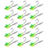 Swimbait jig head hooks with yellow-green color and 3/8oz size