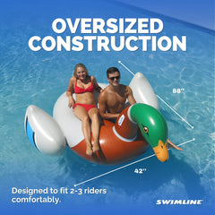 Swimline Original 90703 decoy duck frontview showing stability and base