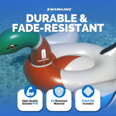 Swimline Original 90703 decoy duck wingscloseup highlighting bolstered wings for support