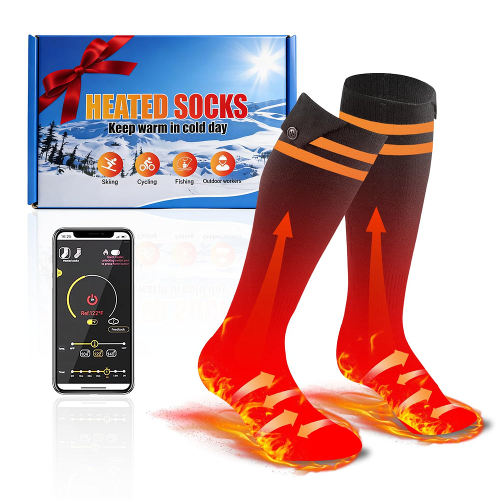 SWIRISE heated socks app control display demonstrating on-the-go warmth management