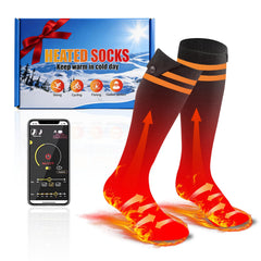 SWIRISE heated socks app control display demonstrating on-the-go warmth management