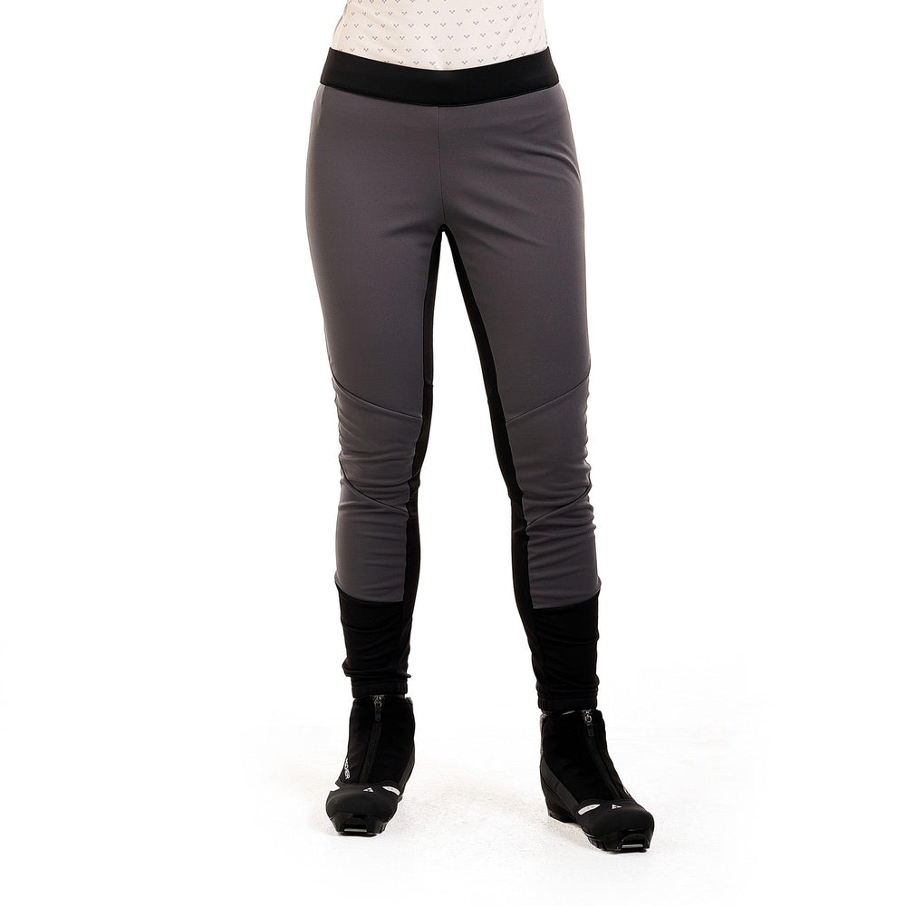 Swix Delda softshell tight front view shows breathable stretch for all-day mobility.