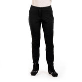 Swix Delda women's softshell pant black, front view, flexible motion for cool-weather runs.