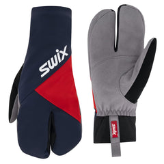 Swix Inspire Primaloft Lobster mittens front view showing slim warmth for alpine trails