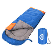 SWTMERRY sleeping bag folded in its pack for easy transport and storage.
