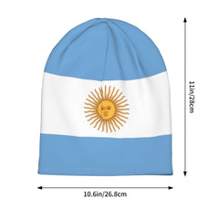 SXIKON Argentina flag beanie back view demonstrates snug fit and warmth.