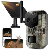 SYCAMTC Trail Camera with solar panel powers continuous outdoor monitoring.