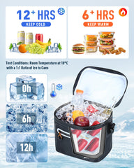 Sydioor mini cooler lunch bag front pocket strap reveals organized storage on the go.