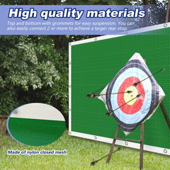 Syhood archery backstop heavy-duty construction supports repeated use in varied environments.
