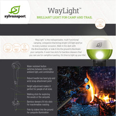 SylvanSport WayLight trekking pole extended for adjustable height comfort.