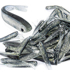Syosisny soft plastic lure set – 50 pieces, forked-tail minnow design