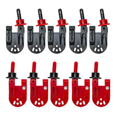 SYWAN planer board release clip set in black and red, ideal for reliable bait placement during offshore trolling