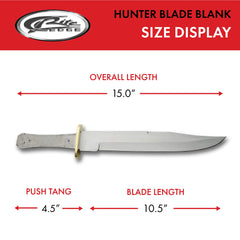 Szco Supplies Hunter Blade Knife 15-Inch silhouette on white background
