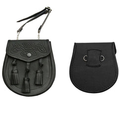 SZCO Medieval Sporran front view highlights authentic Scottish style for kilts.