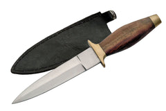Close-up of SZCO Supplies 9-inch wood-handle boot knife