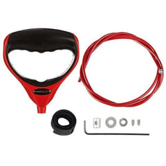 Close-up of T-H Marine G-Force heavy-duty trolling motor handle with cushioned red grip