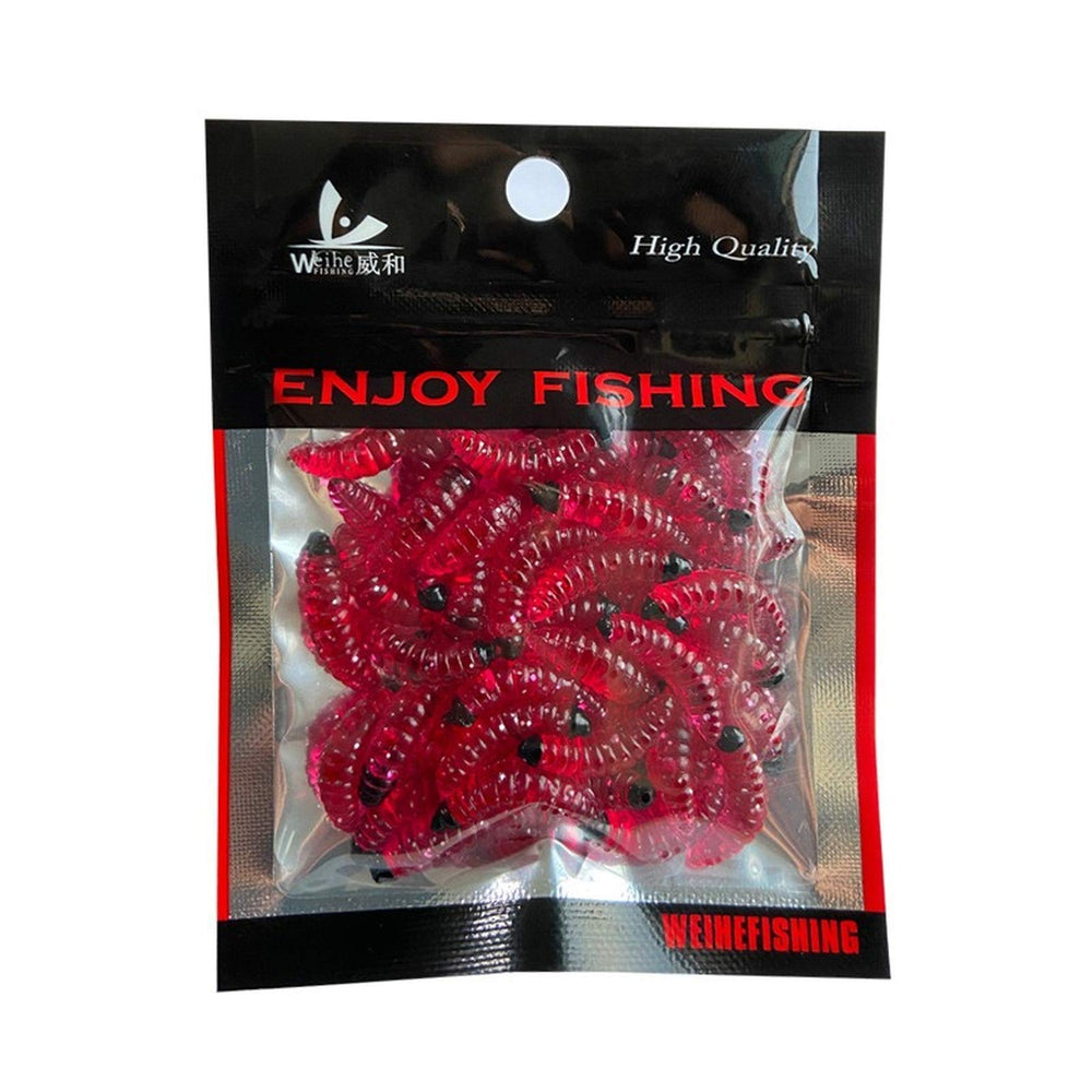 TABANA 50Pcs 2.4cm maggot soft bait pack front view