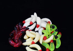Close-up of 2.4cm soft bait lure used for bass and pike