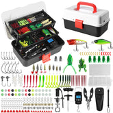 3-layer plastic fishing tackle box with transparent lid and compartments