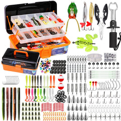 Large 3-layer tackle box filled with 423-piece fishing lure kit