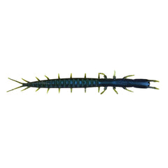 Mega-Mite Hellgrammite 8-inch soft plastic fishing lure in Green Pumpkin Blue