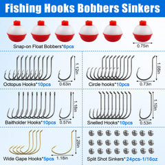 Contents of the 75-piece tackle kit