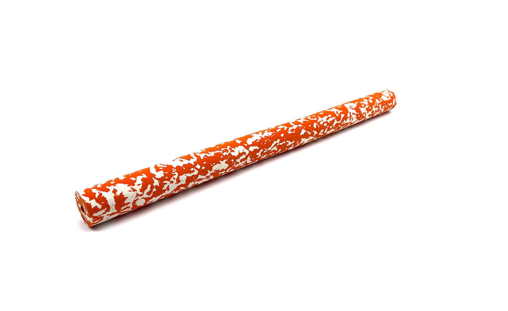 TackleZoom EVA foam grip on a fishing rod with bright colors for easy identification.