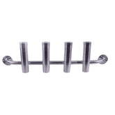 Taco Metals marine aluminum 4-rod transom rack with brushed finish keeps gear organized on deck