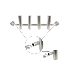 Taco Metals adjustable transom rack angle helps fit any boat transom for secure rod storage