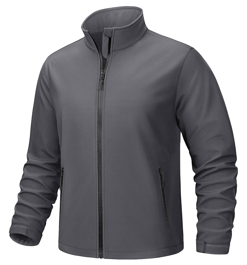 TACVASEN men's softshell jacket waterproof fabric close-up for rain protection.