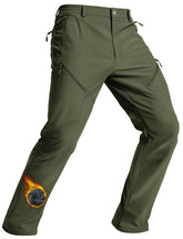 TACVASEN men's fleece-lined winter pants front view for warmth on chilly hikes.