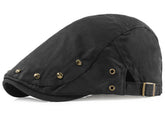 Taidor Rivet Newsboy Cap in black - front view