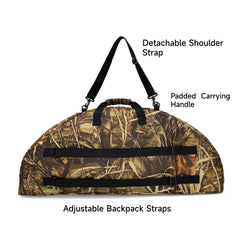TaktZeit bow case exterior pocket stores accessories for easy reach.