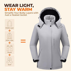 TAMEYA heated jacket detachable hood close-up demonstrating wind protection.