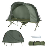 Tangkula 4-in-1 camping cot tent set in full setup for one-person comfort.