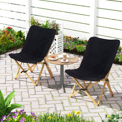 Tangkula camping chair canvas seat close-up shows breathable, durable fabric ideal for outdoors.