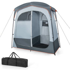 Tangkula double room shower tent exterior shows privacy on outdoor trips