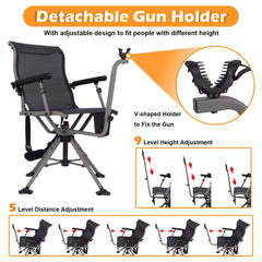 Tangkula hunting chair features quiet rotation to avoid spooking prey.
