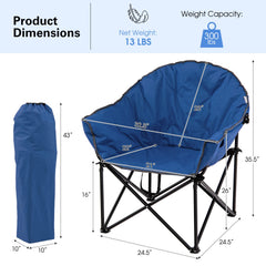 Tangkula blue padded seat provides comfortable all-day seating