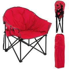 Tangkula oversized camping chair folds with carry bag for rapid setup and transport.