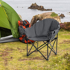Tangkula oversized camping chair open seat ready for relaxed outdoor seating.