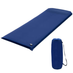 Tangkula self-inflating sleeping pad rolled, portable for backpacking comfort.