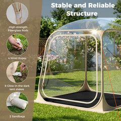 Tangkula tent with fiberglass rods ensures a stable shelter