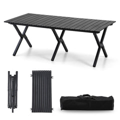 TAO ONE roll-up table folded-in-bag for easy transport and storage.