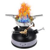Taruor portable camping stove with wind baffles for stable cooking in gusts.